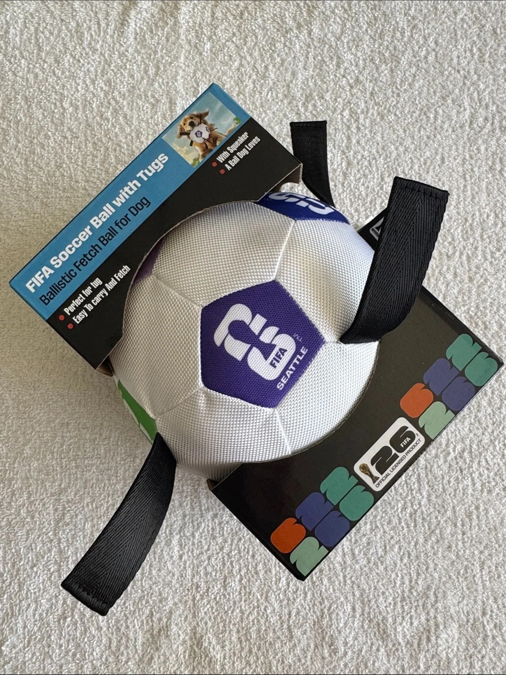 FIFA World Cup Soccer Ball with Tugs for Dogs